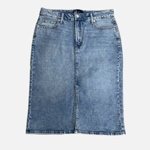 Gap Denim Midi Skirt Light Wash Size 8/29 Front Slit NWOT 2024